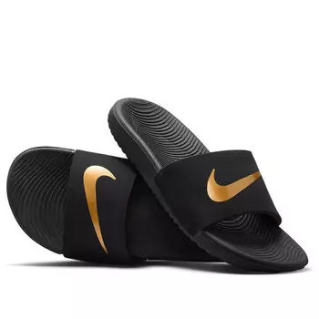 Тапочки kawa slide 'black gold' Nike, черный