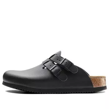 Тапочки kay sl leather 'black' Birkenstock, черный