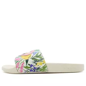 Тапочки ken scott print slide sandal 'white ' Gucci, бежевый