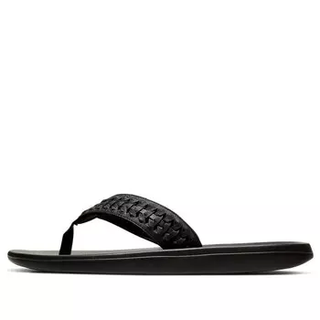 Тапочки kepa kai 2 leather pure black slippers Nike, черный