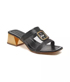 Тапочки кожаные Tory Burch, черный