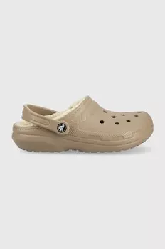 Тапочки кроксы Crocs, коричневый