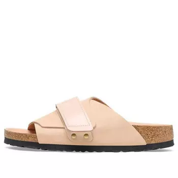 Тапочки kyoto nubuck leather sandals 'new beige' Birkenstock, бежевый