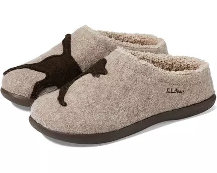 Тапочки L.L.Bean Daybreak Scuffs Motif, цвет Taupe/Chocolate Dog