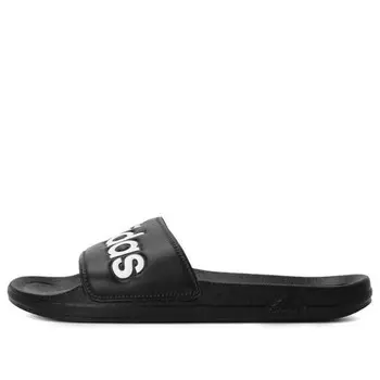 Тапочки laoxo black white slippers 'black white' Adidas, черный