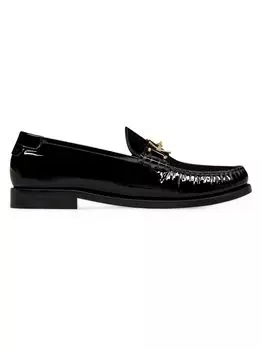 Тапочки Le Loafer Penny из лакированной кожи Saint Laurent, черный