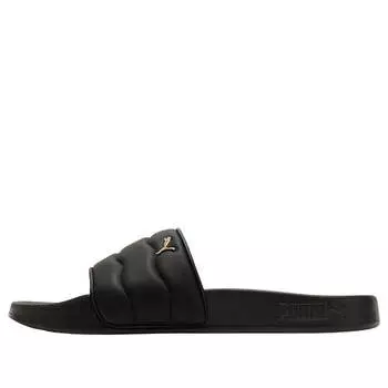 Тапочки lead cat 2.0 puffy 'black metallic gold' Puma, черный