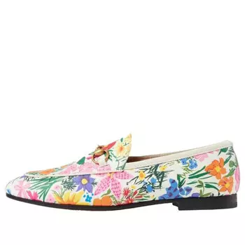Тапочки leather floral print loafers 'multicolor' Gucci, мультиколор