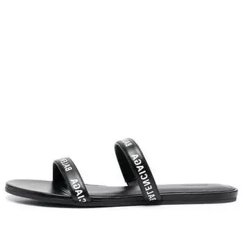 Тапочки logo sandals 'calf black' Balenciaga, черный