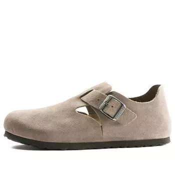 Тапочки london suede leather 'taupe' Birkenstock, коричневый