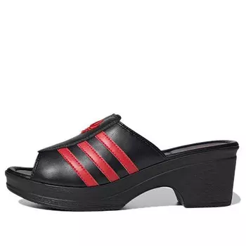Тапочки lotta volkova x trefoil logo mule 'black red' Adidas, черный