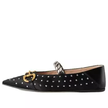 Тапочки lovelight flat ballet shoes Gucci, черный