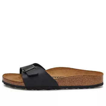 Тапочки madrid birko-flor narrow fit sandals 'black' Birkenstock, черный