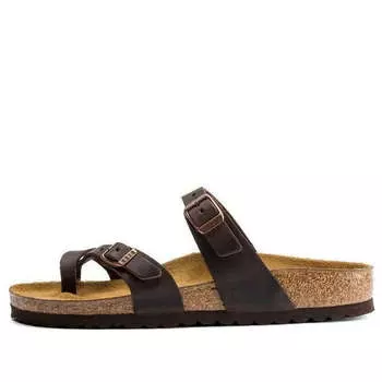 Тапочки mayari oiled leather narrow fit 'habana' Birkenstock, коричневый