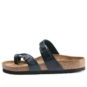 Тапочки mayari waxy leather narrow fit 'blue' Birkenstock, синий