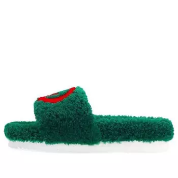 Тапочки merino wool slides 'green' Gucci, зеленый