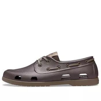 Тапочки minimalistic cozy low top brown flats loafers Crocs, коричневый
