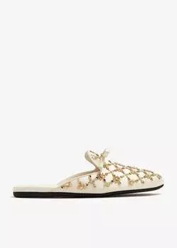 Тапочки Miu Miu Satin, бежевый