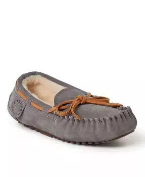 Тапочки-мокасины из натуральной овчины Dearfoams Girls Fireside By Parke, серый