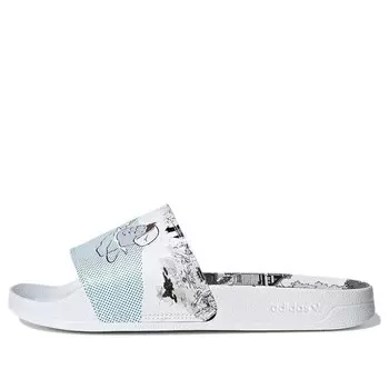 Тапочки monsters inc. x adilette lite 'mike & sulley' Adidas, белый