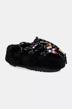 Тапочки Moon Boot MB MULE FUX FUR BEADS, черный