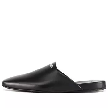 Тапочки mules 'black white' Balenciaga, черный