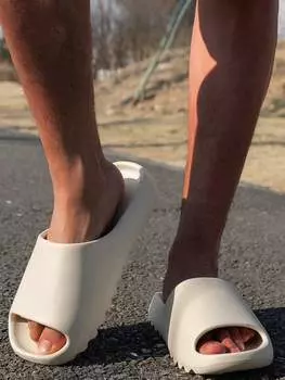 Тапочки мужские на толстой подошве, бежевый