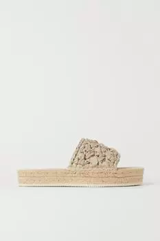 Тапочки на платформе H&amp;M, светло-бежевый