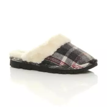 Тапочки на плоском каблуке AJVANI, серый