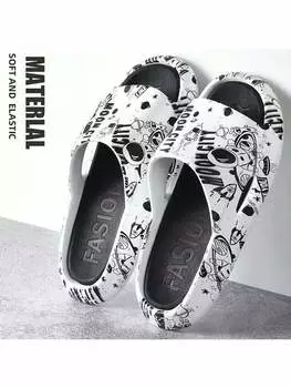 Тапочки на толстой подошве, черный