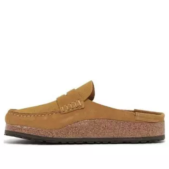 Тапочки naples suede leather 'corduroy cork brown' Birkenstock, коричневый