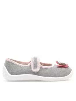 Туфли детские Nelli Blu с декором бабочки, серый