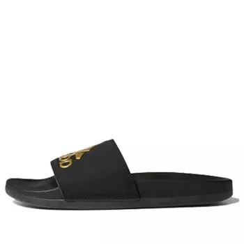 Тапочки neo adilette comfort gold slippers 'black gold' Adidas, черный