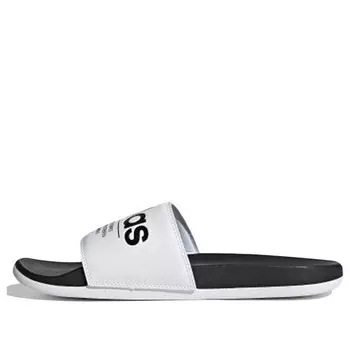 Тапочки neo adilette comport slides sandals slipper black/white Adidas, белый