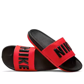 Тапочки offcourt slide 'black university red' Nike, черный
