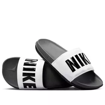 Тапочки offcourt slide 'dark grey white' Nike, черный