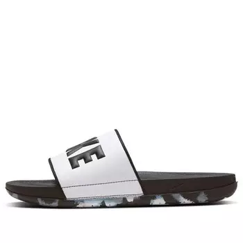 Тапочки offcourt slide 'marble - black white' Nike, черный