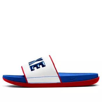 Тапочки offcourt white/blue/red slipper Nike, белый