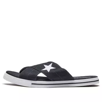 Тапочки one star slide 'black' Converse, черный