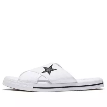 Тапочки one star slide canvas white slippers 'white black' Converse, белый