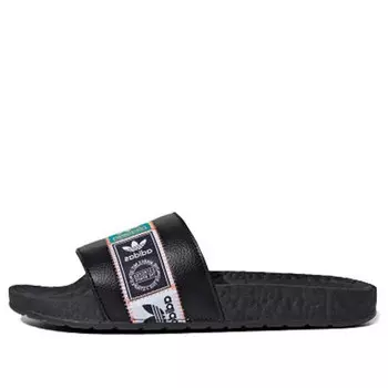 Тапочки originals adilette boost printing slippers 'green black' Adidas, зеленый