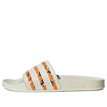 Тапочки originals adilette slides 'off white bright orange' Adidas, белый