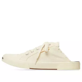 Тапочки paris mules 'white destroyed cotton and white rubber' Balenciaga, белый
