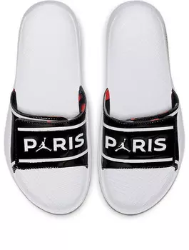 Тапочки paris saint-germain x hydro slide 7 v2 'white black' Air Jordan, черный