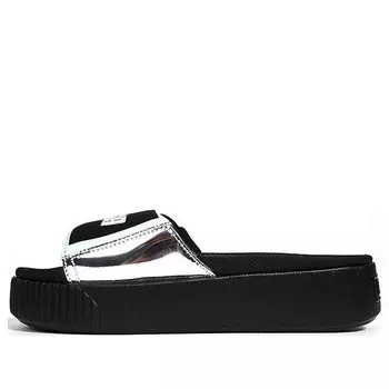 Тапочки platform slide tz metallic wns 'silver' Puma, черный