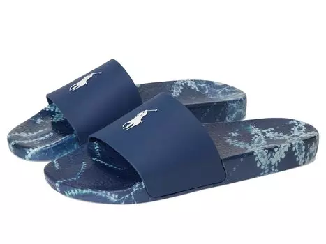 Тапочки Polo Ralph Lauren Shibori-inspired Slide, цвет Indigo Shibori Patchwork