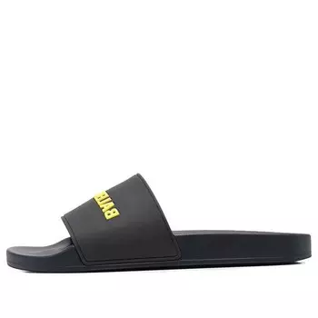 Тапочки pool slides 'black yellow' Balenciaga, черный
