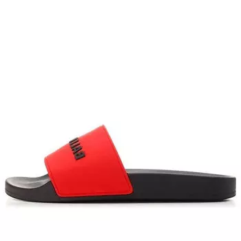 Тапочки pool slides 'blood red' Balenciaga, красный