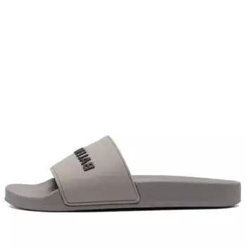 Тапочки pool slides 'grey rubber' Balenciaga, серый