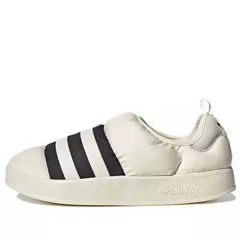Тапочки puffylette 'off white black' Adidas, бежевый